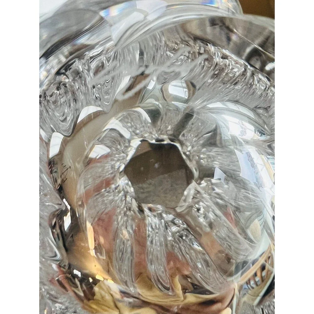 Signed Orrefors “Waterfall” Vase Edvin Öhrström 1940s Swedish Crystal MCM 8”